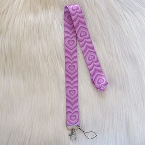 Purple pink heart lanyard